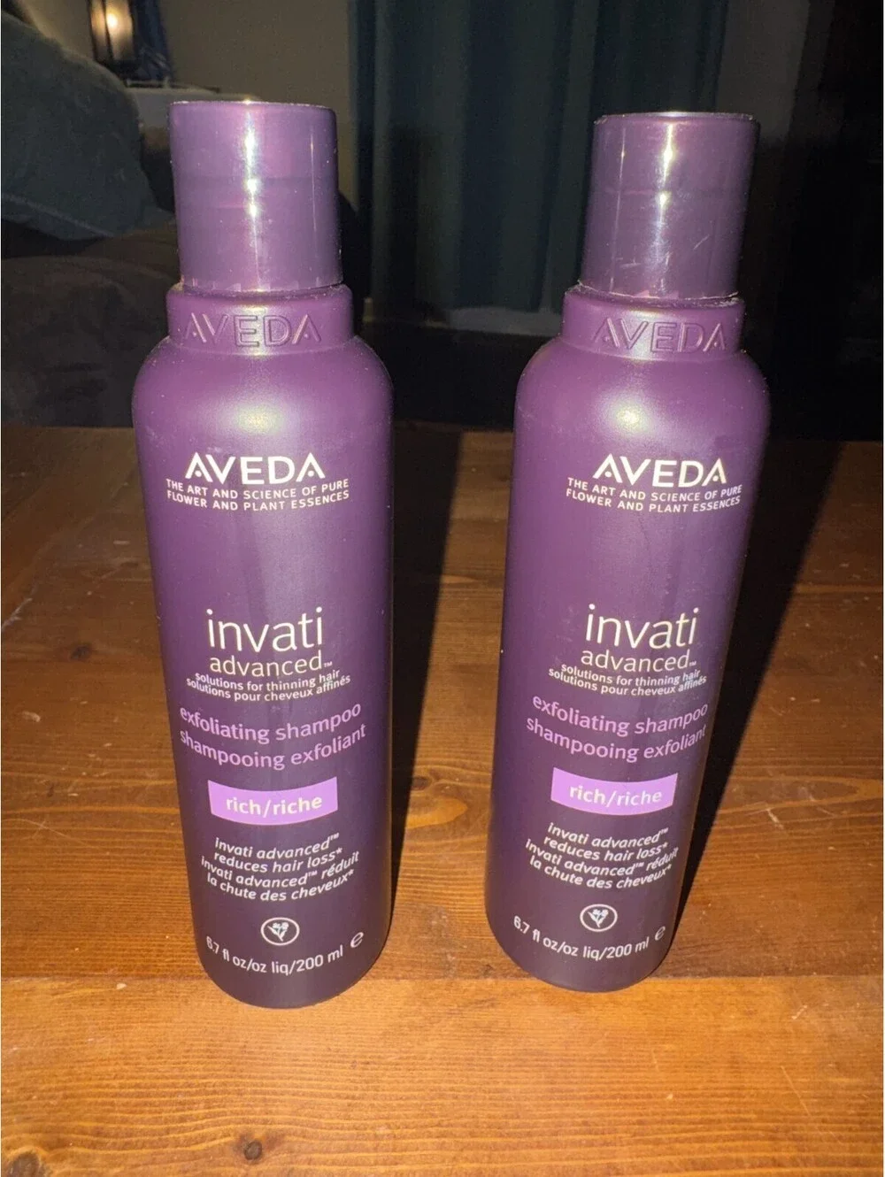 2 Pack Aveda Invati Advanced Exfoliating Rich Shampoo 6.7 oz Reduces Hair Loss